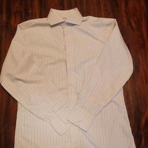 Men's Brooks Brothers Slim Fit 15-2/3 346 Dress Shirt, Blue and Grey Pinstripe